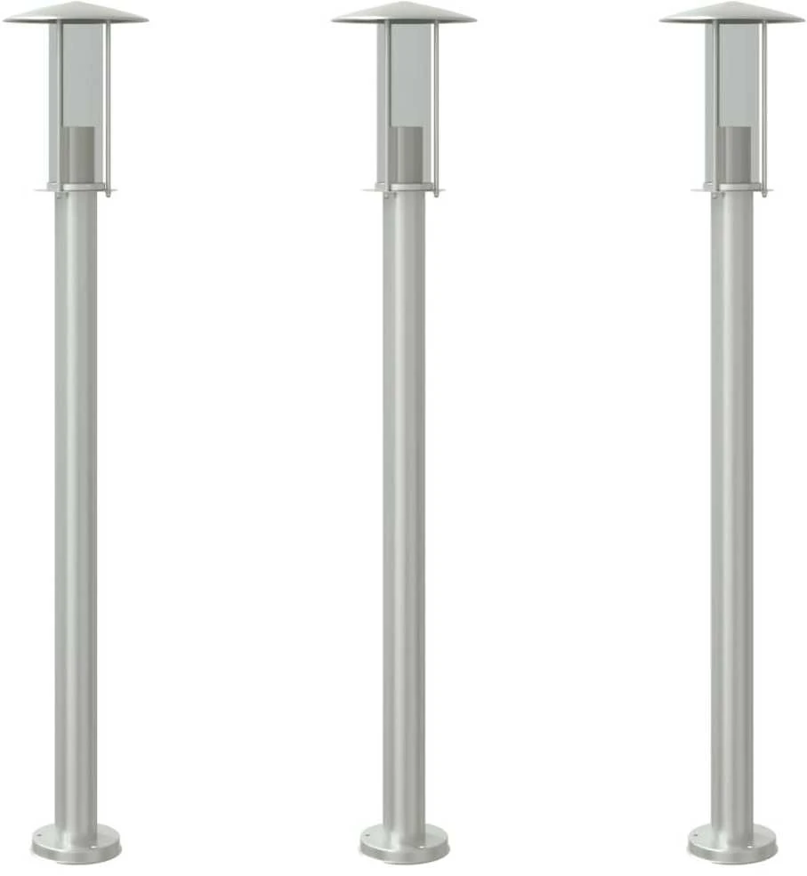 Lauko šviestuvas, 3vnt., sidabrinė, 100cm, nerūdijantis plienas