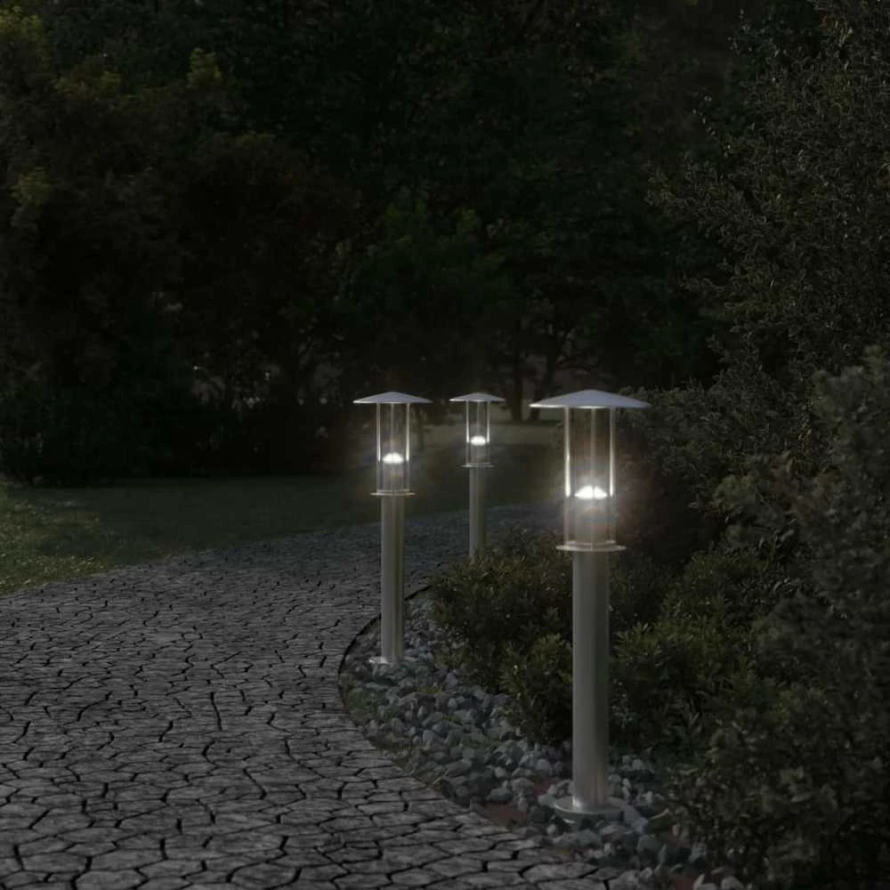 Lauko šviestuvas, 3vnt., sidabrinis, 60cm, nerūdijantis plienas