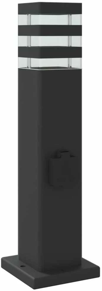 Lauko šviestuvas su išvedimu, 3vnt., juodi, 50cm, aliuminis