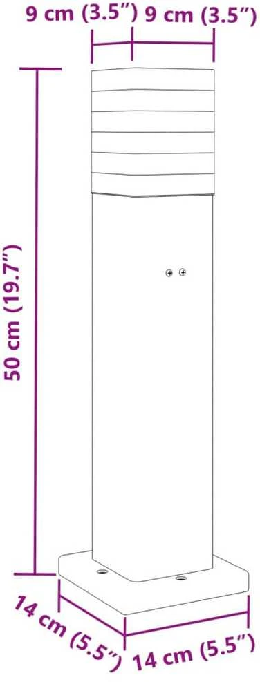 Lauko šviestuvas su išvedimu, 3vnt., juodi, 50cm, aliuminis