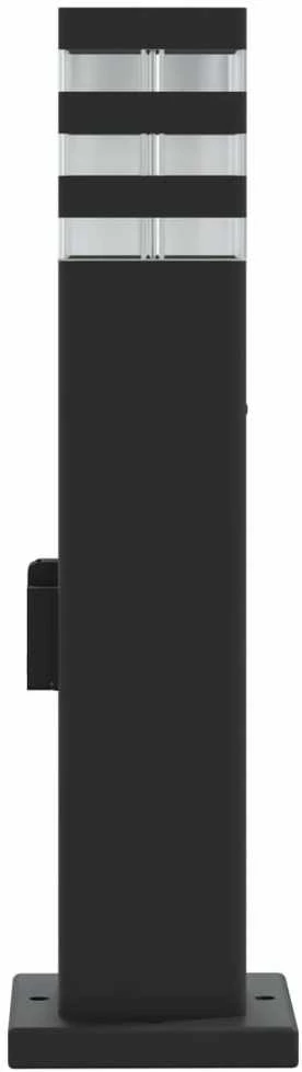 Lauko šviestuvas su išvedimu, juodas, 50cm, aliuminis