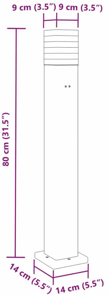 Lauko šviestuvas su išvedimu, juodas, 80cm, aliuminis