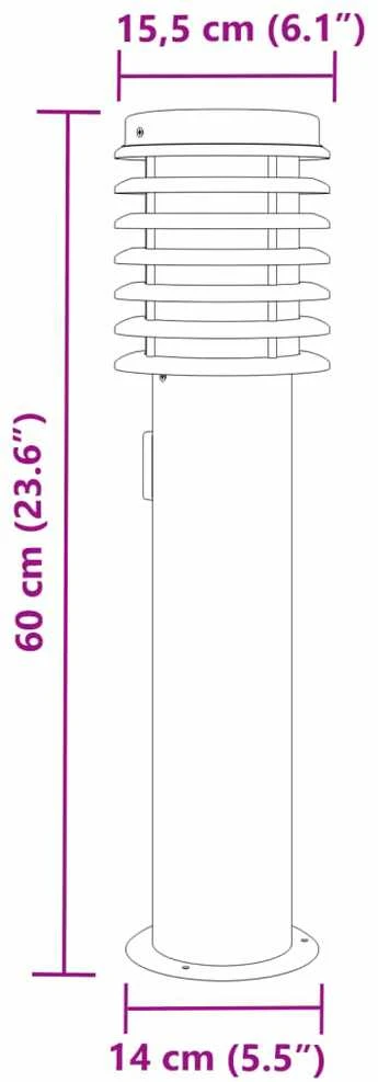 Lauko šviestuvas su išvedimu, sidabrinis, 60cm, plienas
