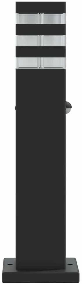 Lauko šviestuvas su jutikliu, 3vnt., juodi, 50cm, aliuminis