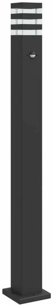 Lauko šviestuvas su jutikliu, juodas, 110cm, aliuminis