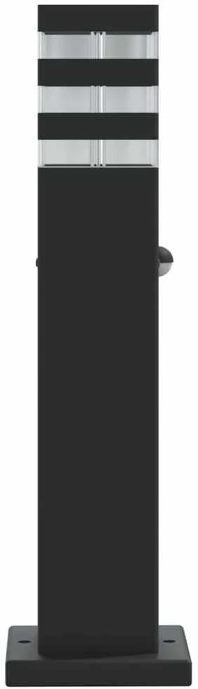 Lauko šviestuvas su jutikliu, juodas, 50cm, aliuminis