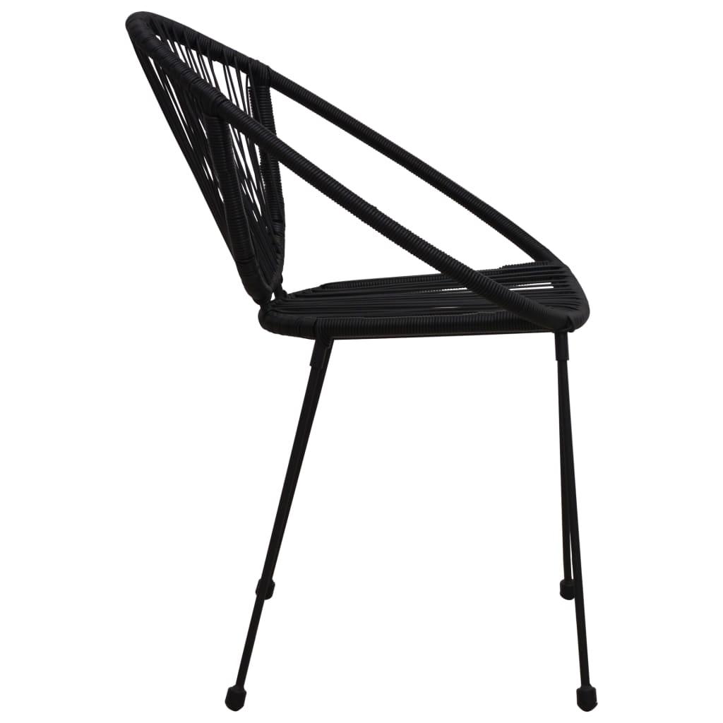 Lauko baldų komplektas Lauko valgomojo baldų komplektas, 3 dalių, juodas, PVC ratanas