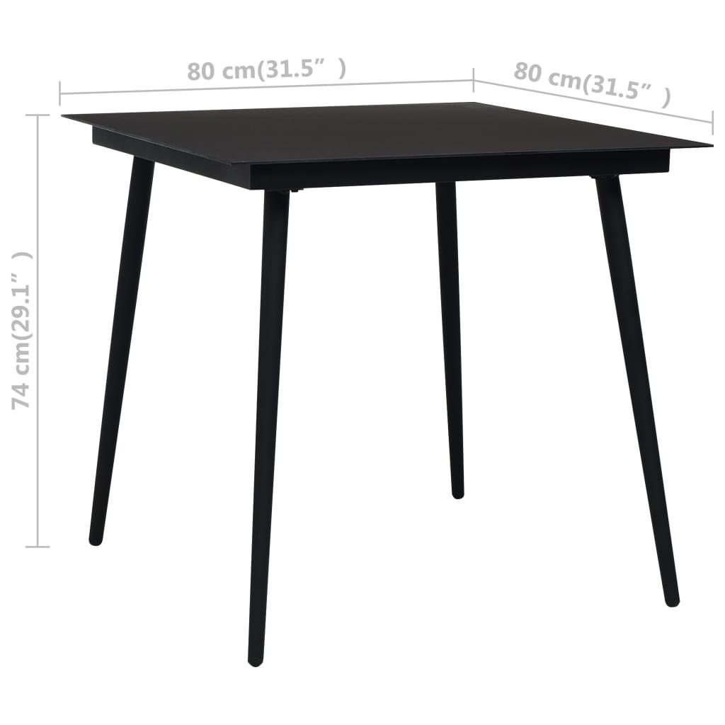 Lauko baldų komplektas Lauko valgomojo baldų komplektas, 3 dalių, juodas, PVC ratanas