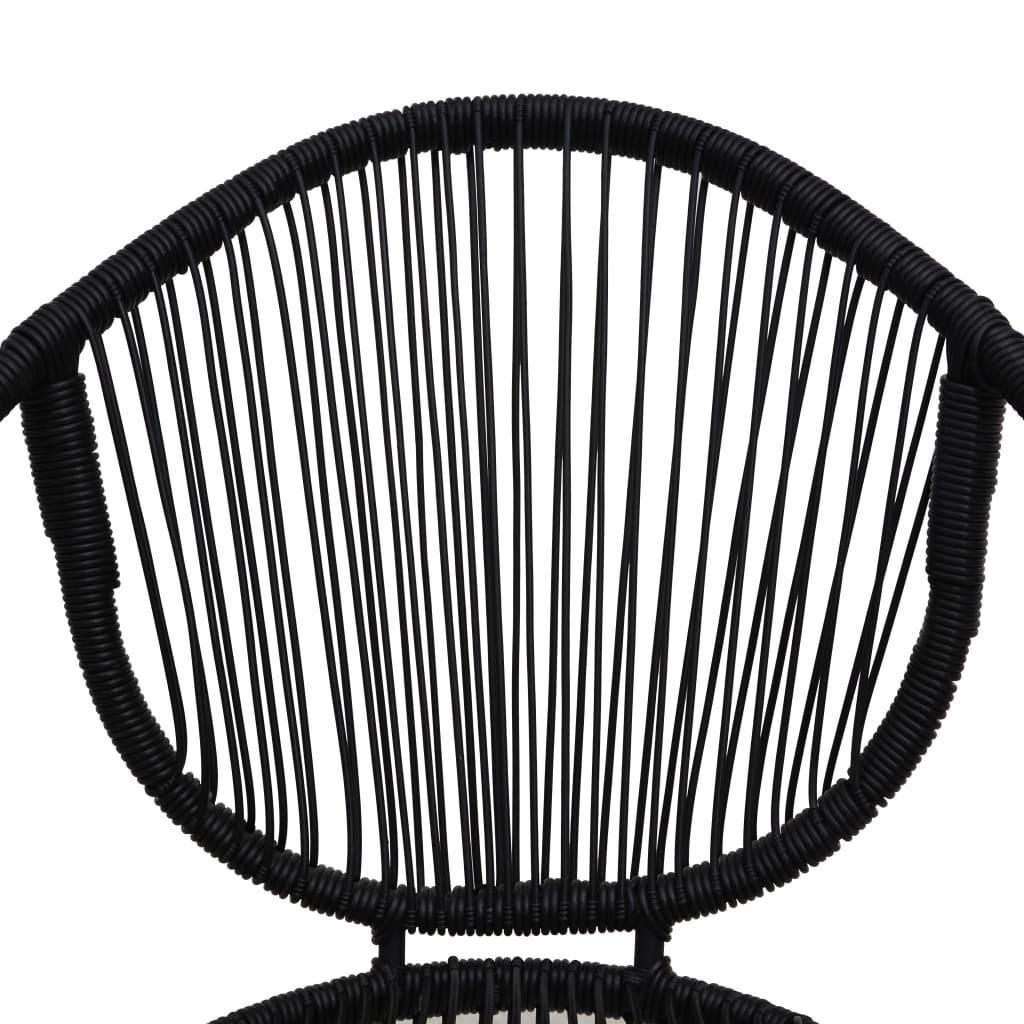Lauko baldų komplektas Lauko valgomojo baldų komplektas, 3 dalių, juodas, PVC ratanas