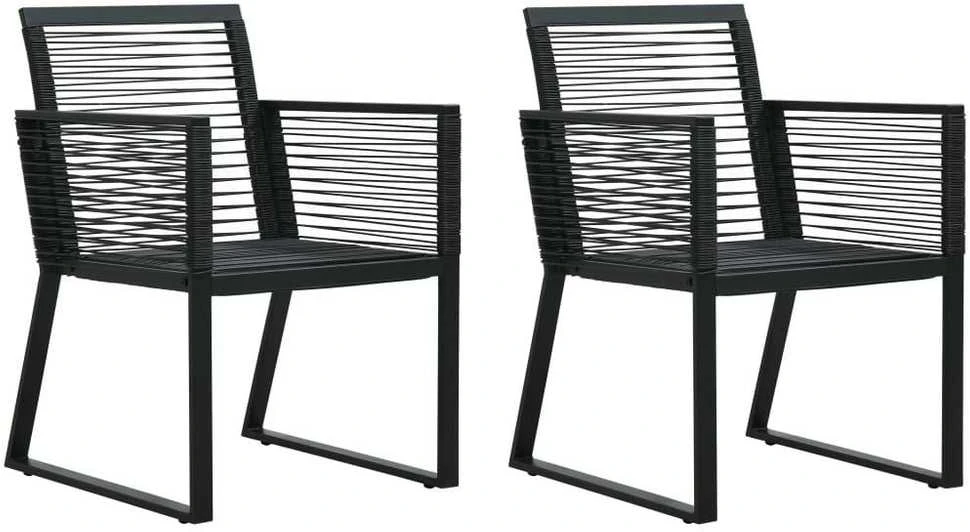 Lauko baldų komplektas Lauko valgomojo baldų komplektas, 3 dalių, juodas, PVC ratanas