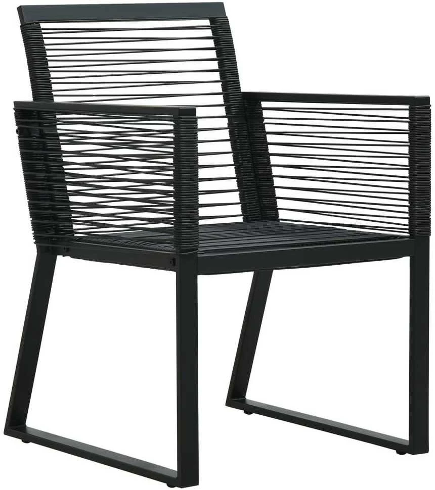 Lauko baldų komplektas Lauko valgomojo baldų komplektas, 3 dalių, juodas, PVC ratanas