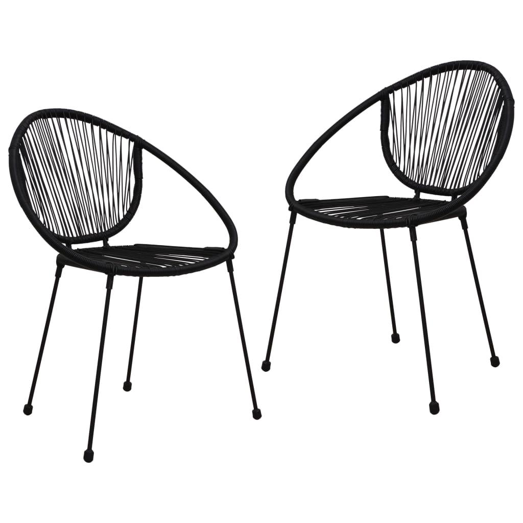 Lauko baldų komplektas Lauko valgomojo baldų komplektas, 3 dalių, juodas, PVC ratanas
