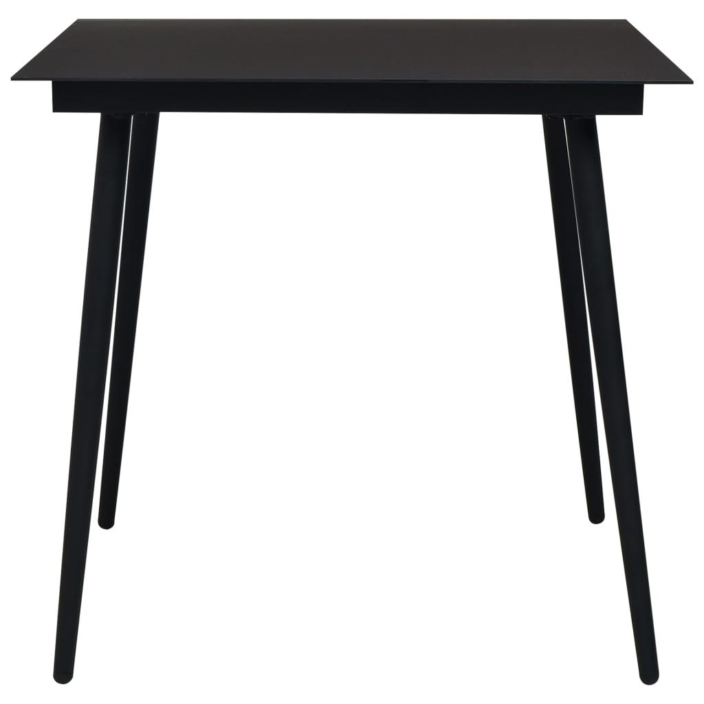 Lauko baldų komplektas Lauko valgomojo baldų komplektas, 3 dalių, juodas, PVC ratanas