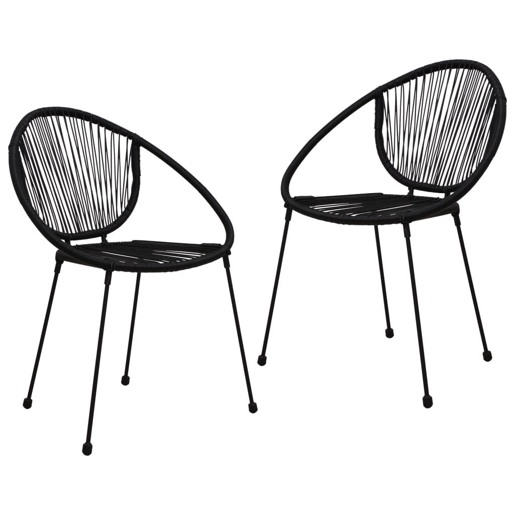 Lauko baldų komplektas Lauko valgomojo baldų komplektas, 3 dalių, juodas, PVC ratanas