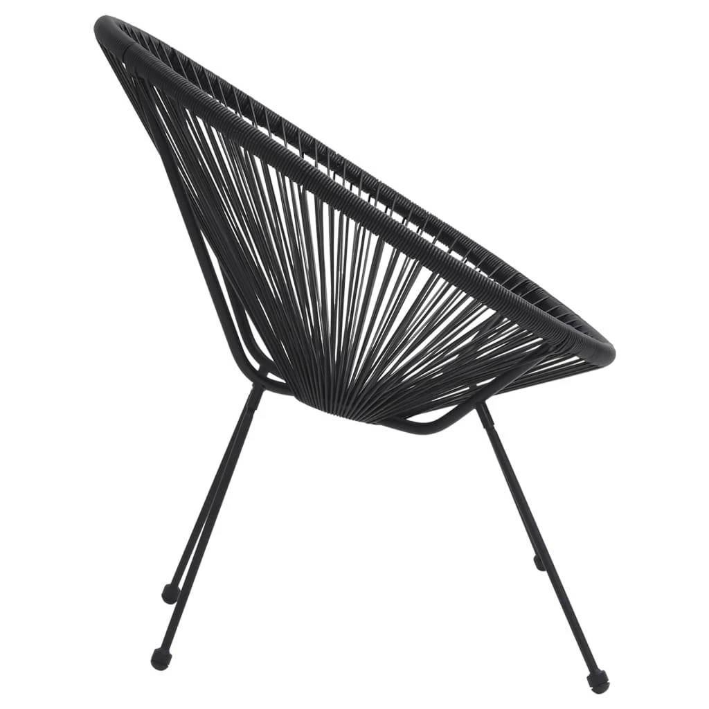 Lauko baldų komplektas Lauko valgomojo baldų komplektas, 3 dalių, juodas, PVC ratanas