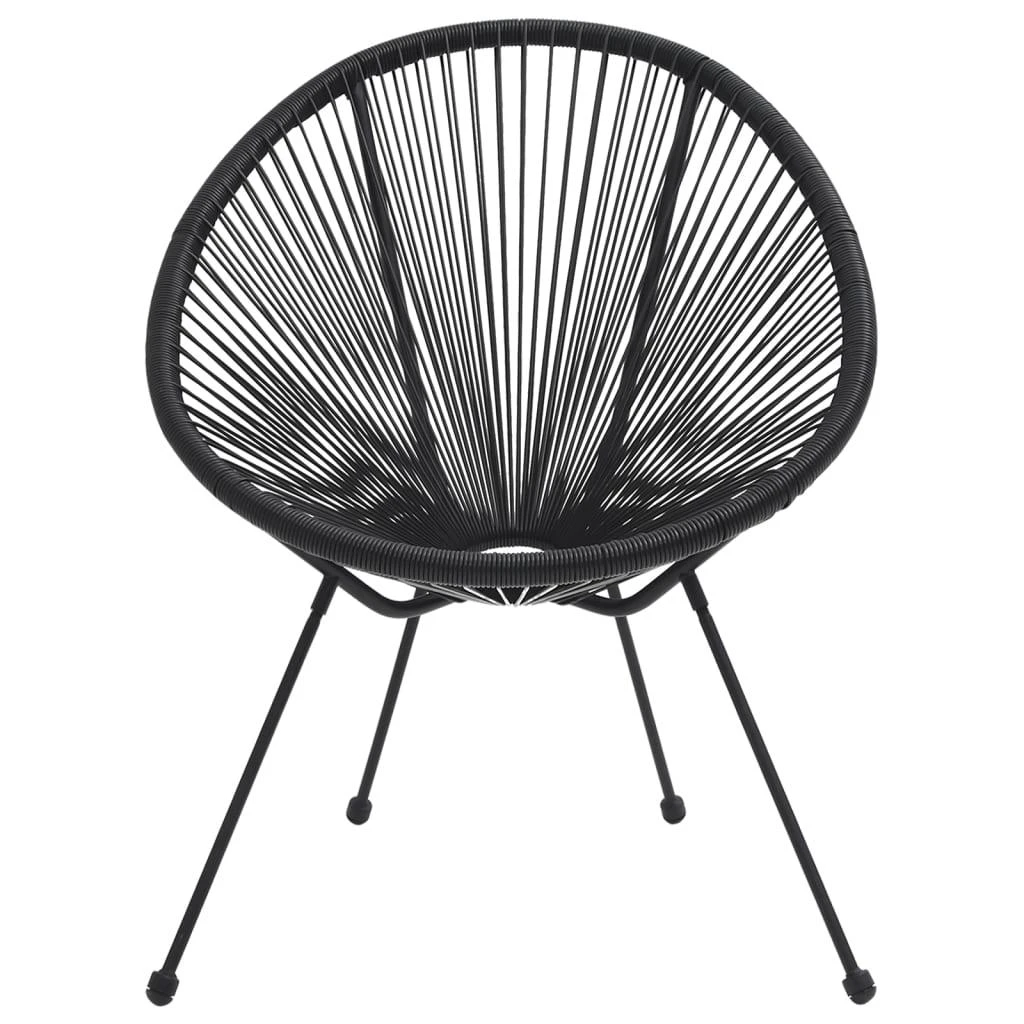 Lauko baldų komplektas Lauko valgomojo baldų komplektas, 3 dalių, juodas, PVC ratanas