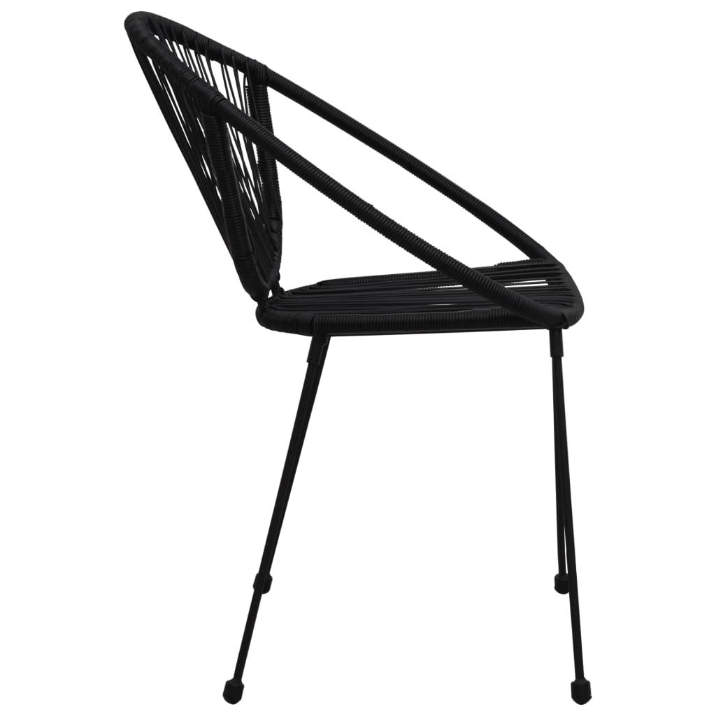 Lauko baldų komplektas Lauko valgomojo baldų komplektas, 3 dalių, juodas, PVC ratanas
