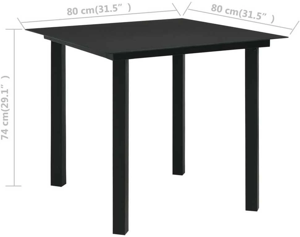 Lauko baldų komplektas Lauko valgomojo baldų komplektas, 3 dalių, juodas, PVC ratanas