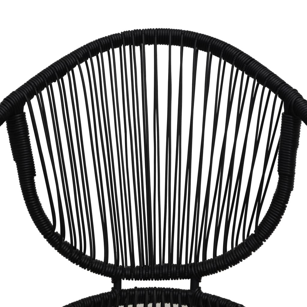 Lauko baldų komplektas Lauko valgomojo baldų komplektas, 3 dalių, juodas, PVC ratanas