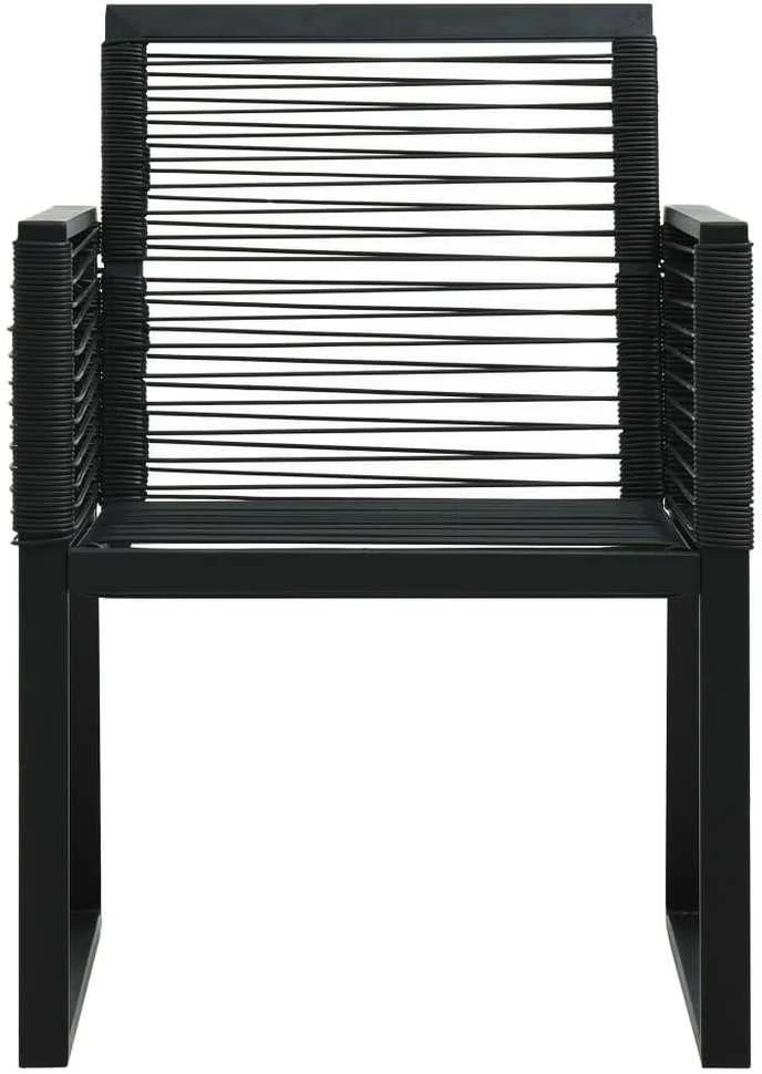 Lauko baldų komplektas Lauko valgomojo baldų komplektas, 3 dalių, juodas, PVC ratanas