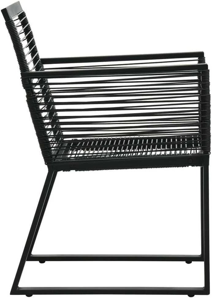 Lauko baldų komplektas Lauko valgomojo baldų komplektas, 3 dalių, juodas, PVC ratanas