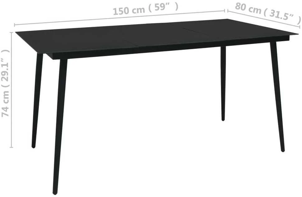 Lauko baldų komplektas Lauko valgomojo baldų komplektas, 5 dalių, juodas, PVC ratanas