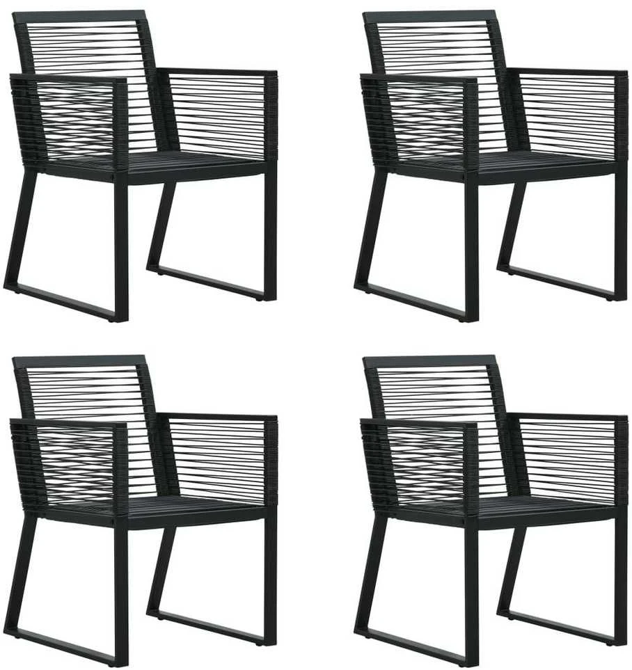Lauko baldų komplektas Lauko valgomojo baldų komplektas, 5 dalių, juodas, PVC ratanas