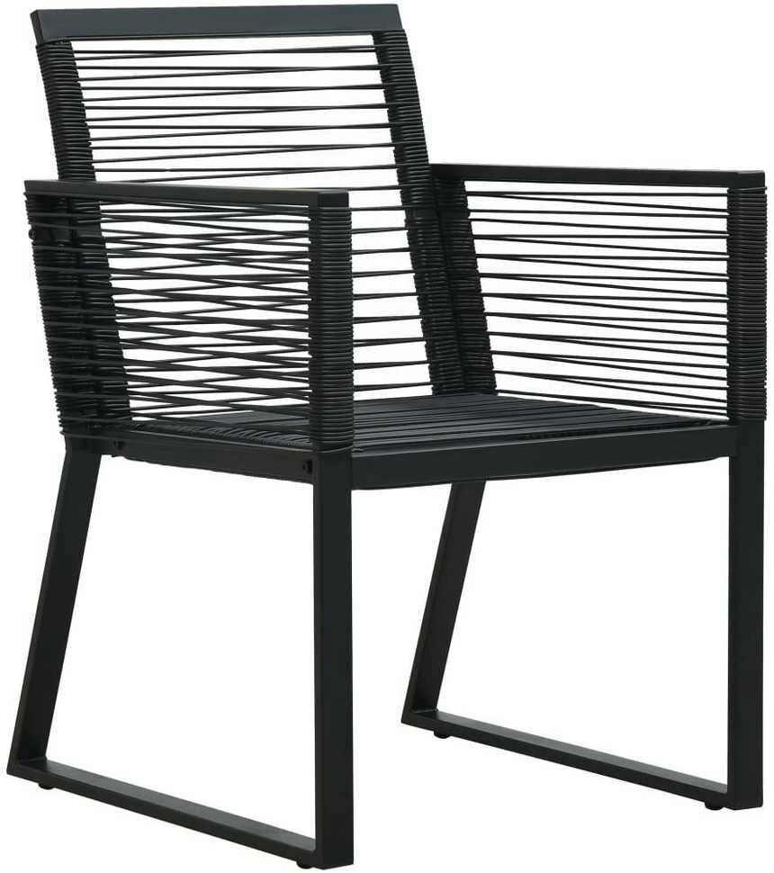 Lauko baldų komplektas Lauko valgomojo baldų komplektas, 5 dalių, juodas, PVC ratanas