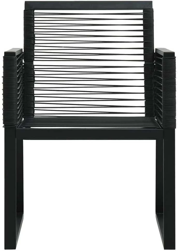Lauko baldų komplektas Lauko valgomojo baldų komplektas, 5 dalių, juodas, PVC ratanas