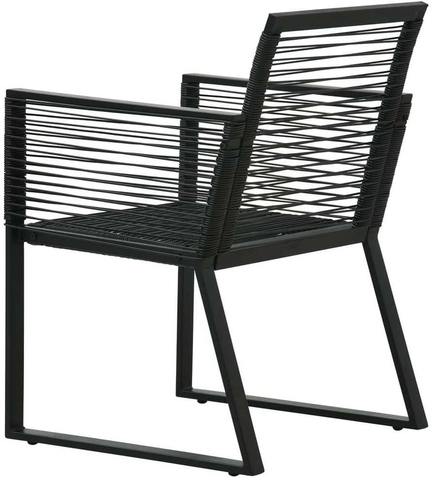 Lauko baldų komplektas Lauko valgomojo baldų komplektas, 5 dalių, juodas, PVC ratanas