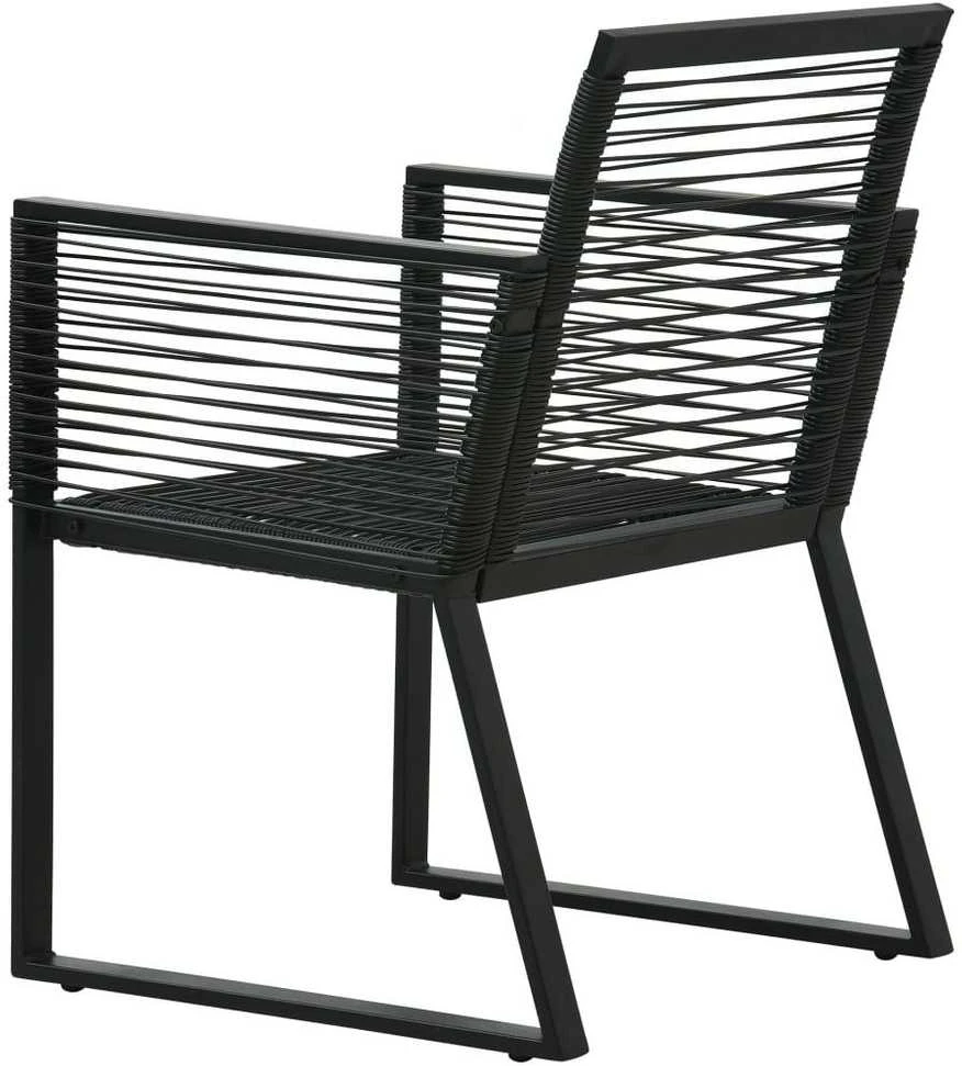 Lauko baldų komplektas Lauko valgomojo baldų komplektas, 5 dalių, juodas, PVC ratanas