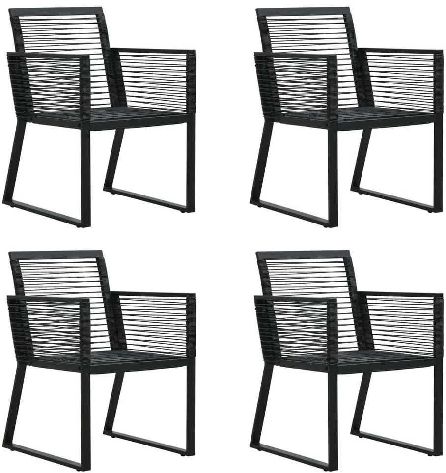 Lauko baldų komplektas Lauko valgomojo baldų komplektas, 5 dalių, juodas, PVC ratanas