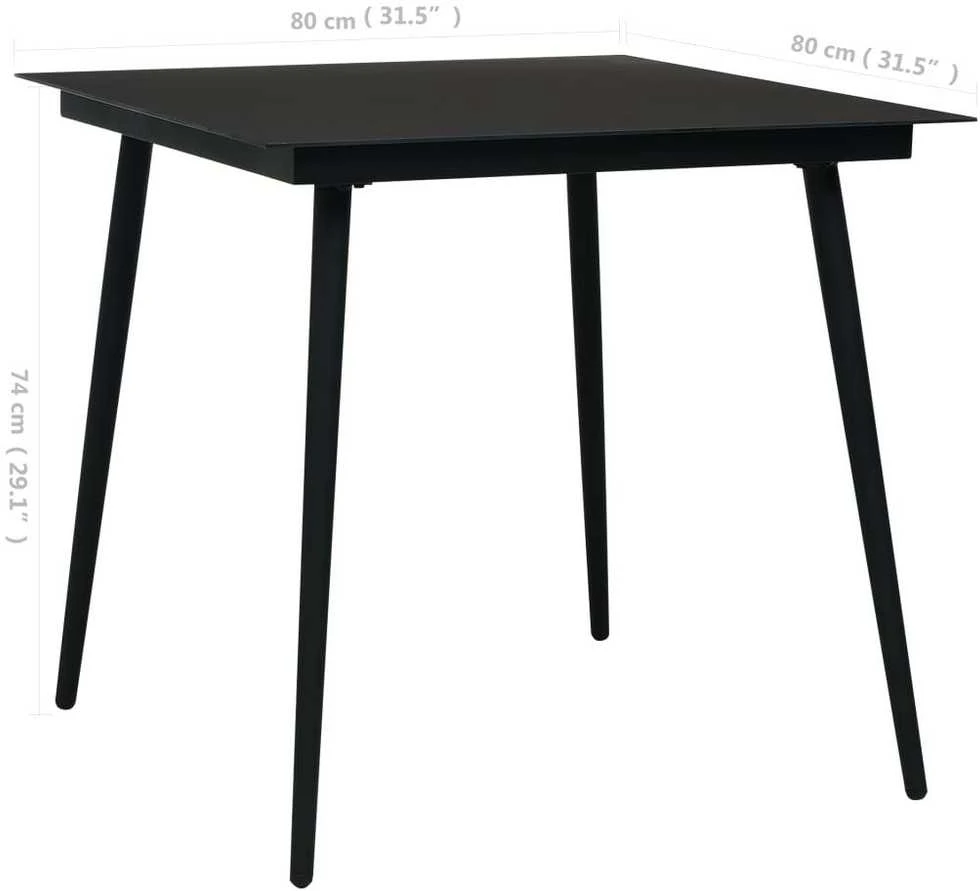 Lauko baldų komplektas Lauko valgomojo baldų komplektas, 5 dalių, juodas, PVC ratanas