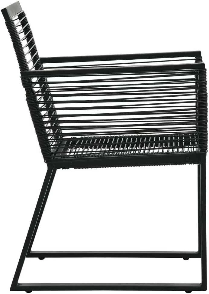 Lauko baldų komplektas Lauko valgomojo baldų komplektas, 5 dalių, juodas, PVC ratanas