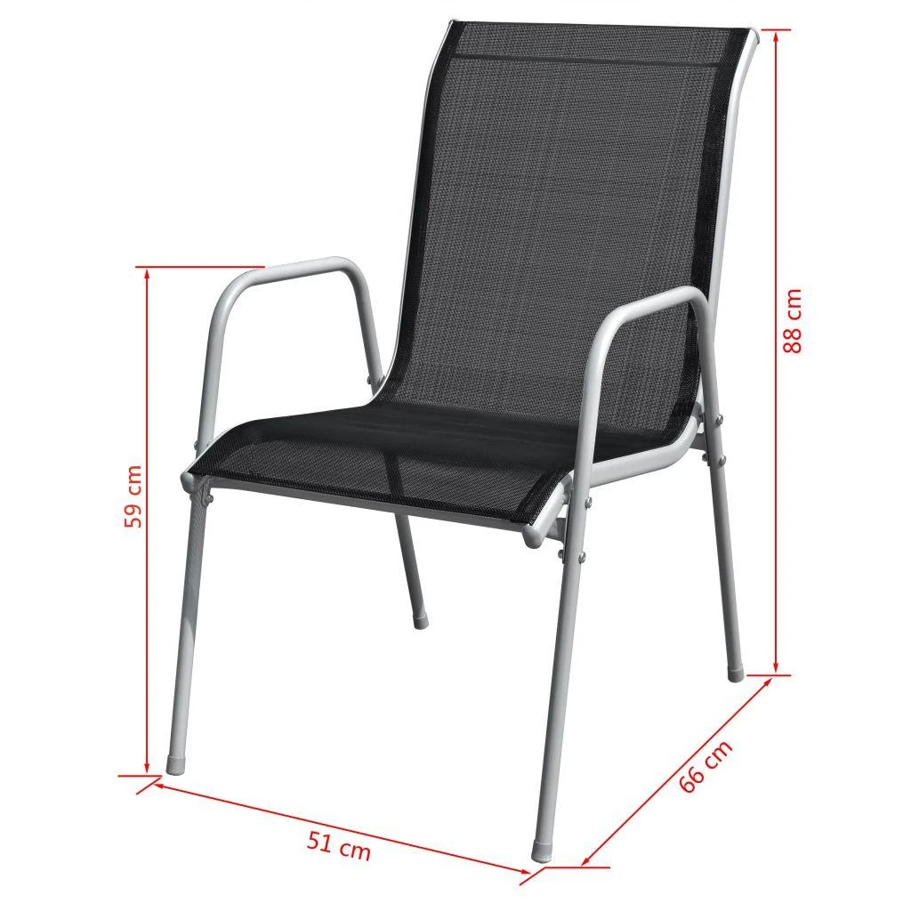 Lauko baldų komplektas Lauko valgomojo baldų komplektas, 5d., juodas, plienas