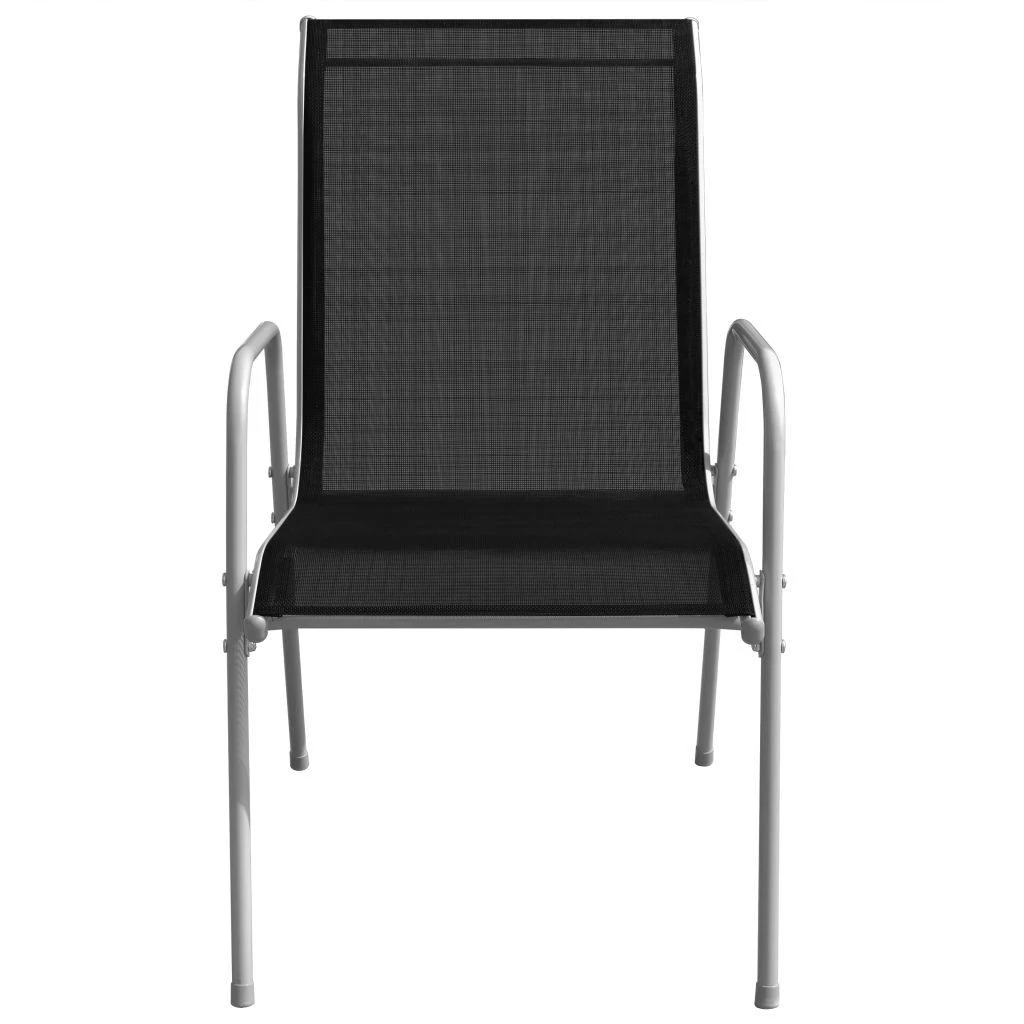 Lauko baldų komplektas Lauko valgomojo baldų komplektas, 5d., juodas, plienas