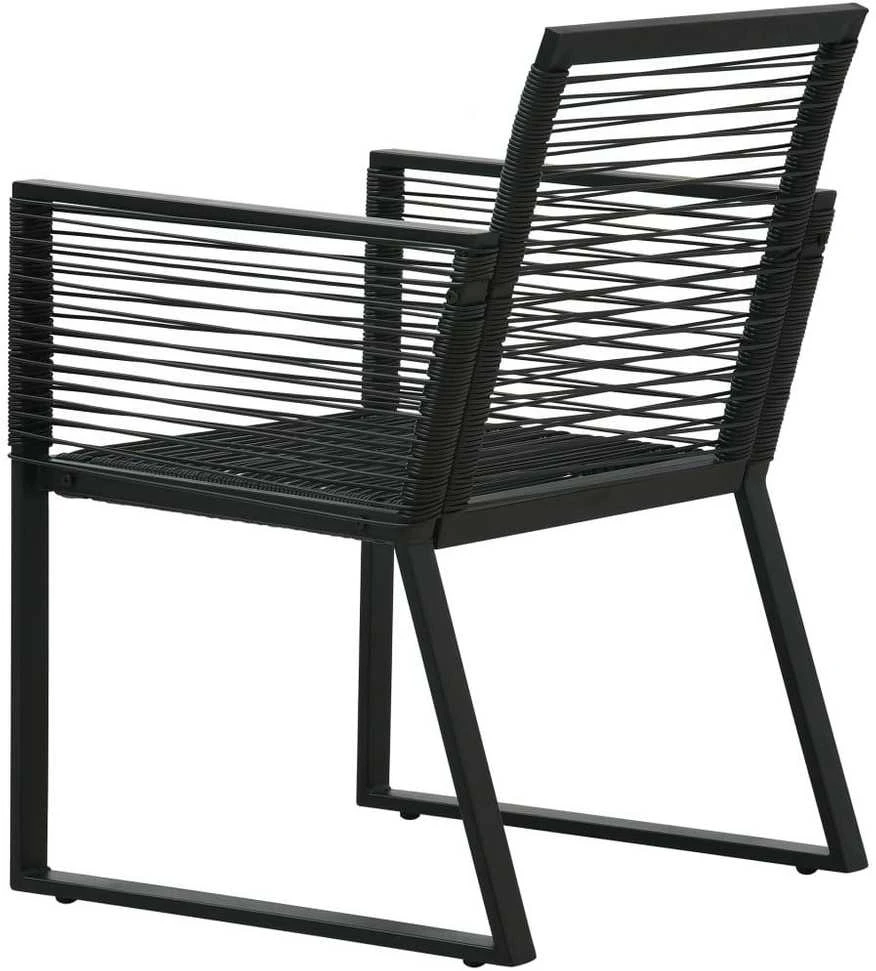 Lauko baldų komplektas Lauko valgomojo baldų komplektas, 7 dalių, juodas, PVC ratanas