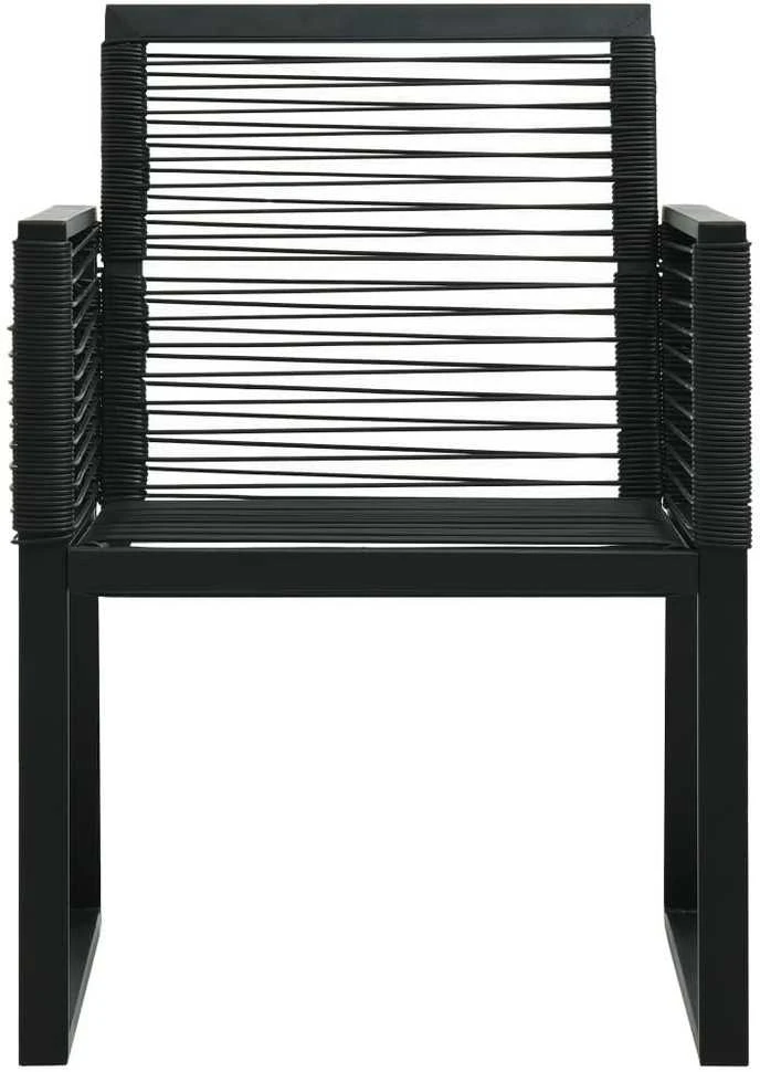 Lauko baldų komplektas Lauko valgomojo baldų komplektas, 7 dalių, juodas, PVC ratanas