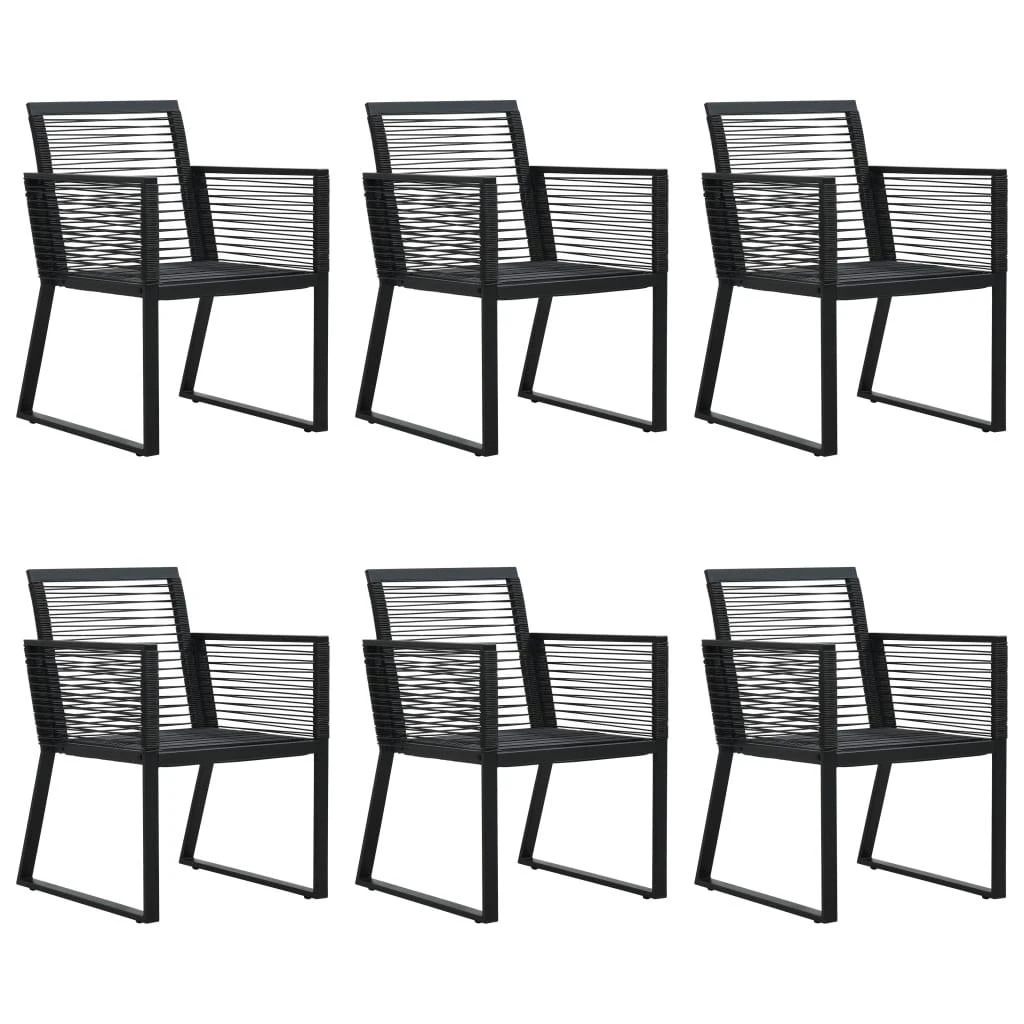 Lauko baldų komplektas Lauko valgomojo baldų komplektas, 7 dalių, juodas, PVC ratanas