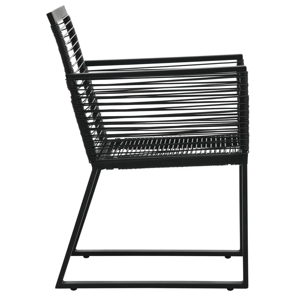 Lauko baldų komplektas Lauko valgomojo baldų komplektas, 7 dalių, juodas, PVC ratanas