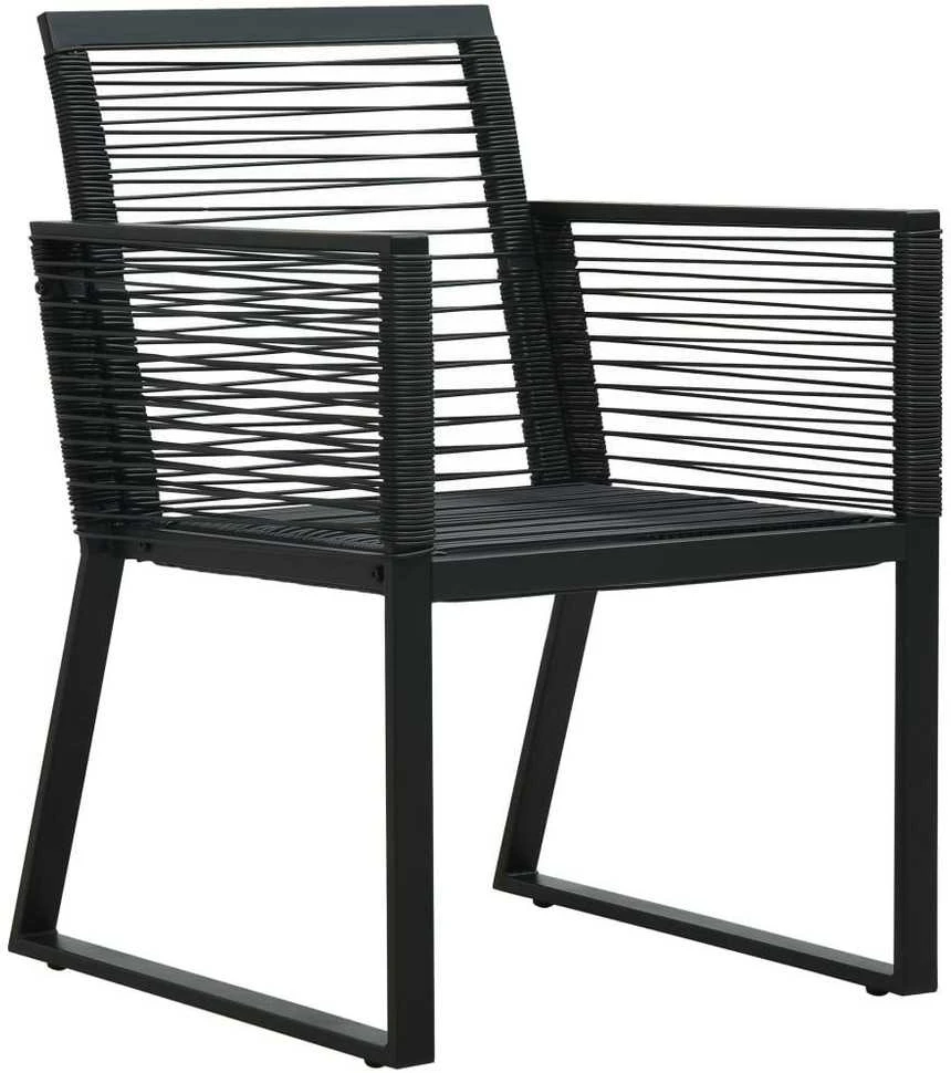 Lauko baldų komplektas Lauko valgomojo baldų komplektas, 7 dalių, juodas, PVC ratanas