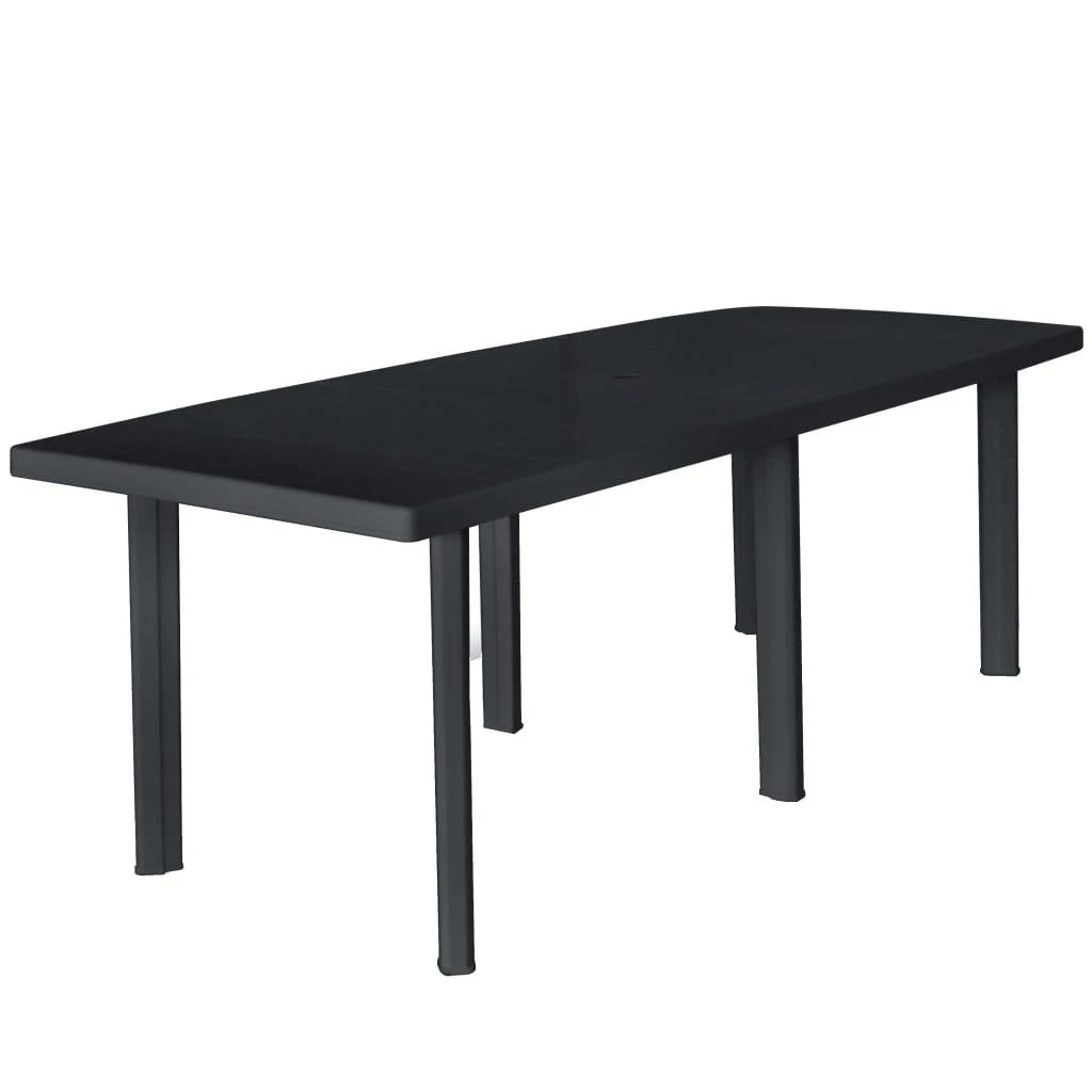 Lauko baldų komplektas Lauko valgomojo baldų komplektas, 9d., antracito, plastikas