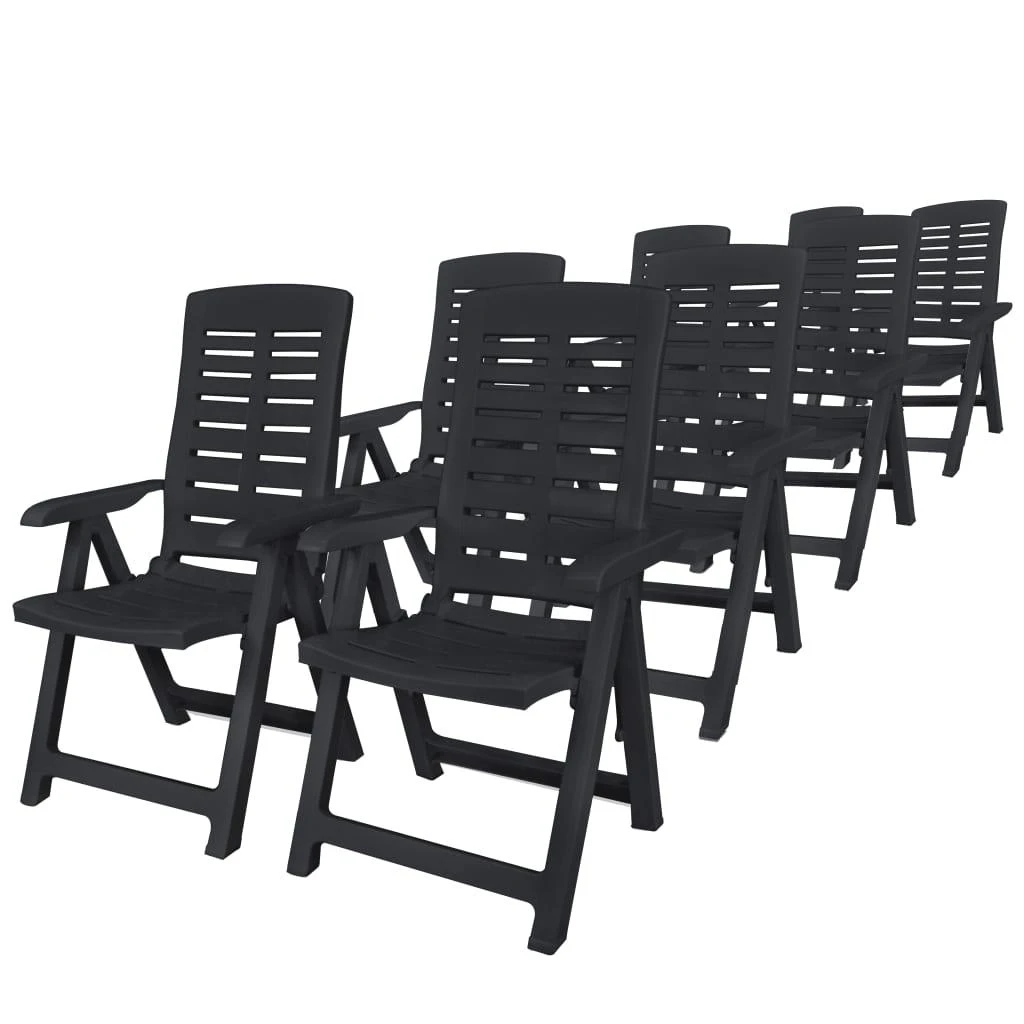 Lauko baldų komplektas Lauko valgomojo baldų komplektas, 9d., antracito, plastikas