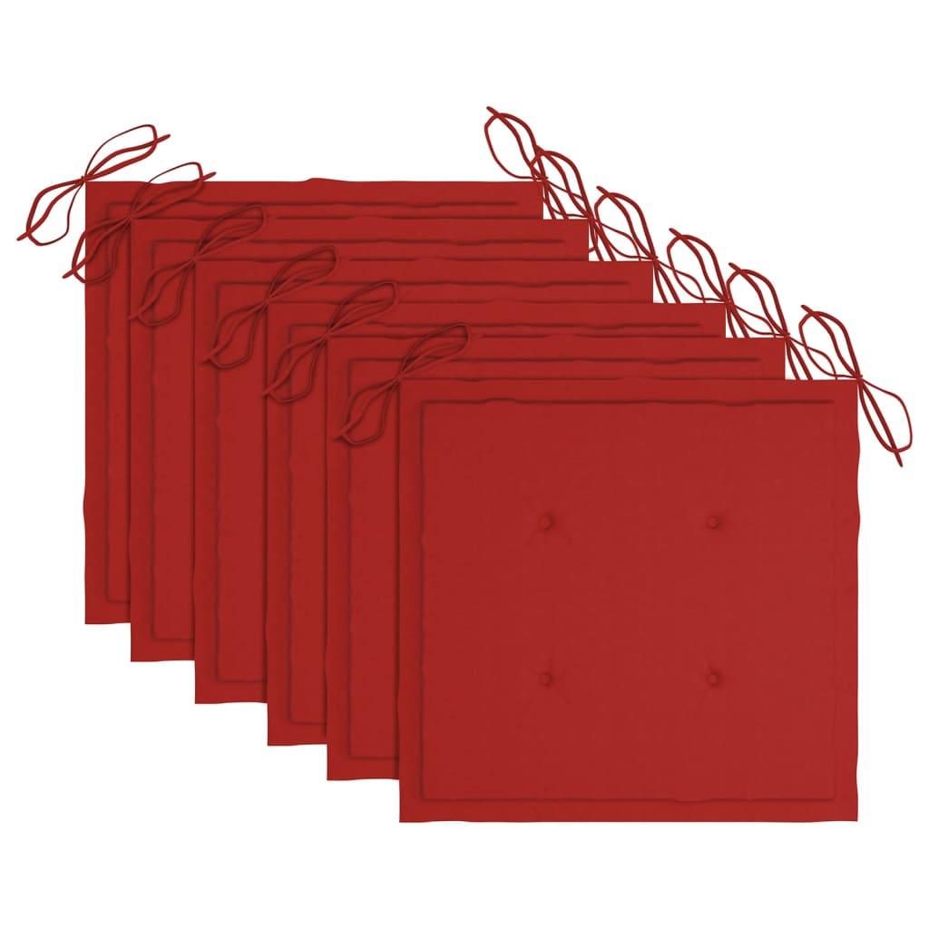 Lauko valgomojo kėdės su pagalvėlėmis, 6vnt., akacija