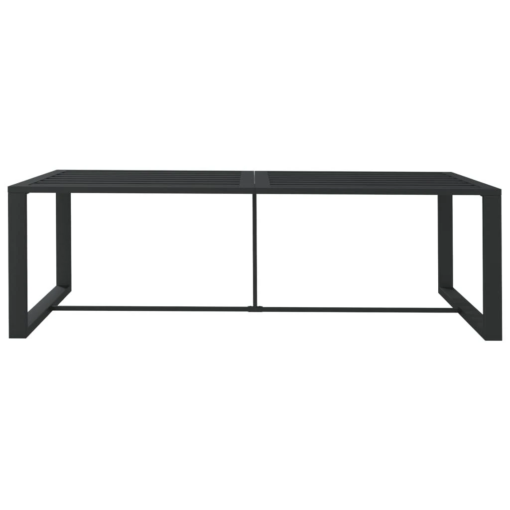 Lauko valgomojo stalas, antracito, 120x60x66cm, aliuminis