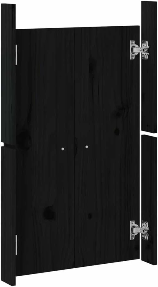 Lauko virtuvės durelės, 2vnt., juodos, 50x9x82cm, pušis