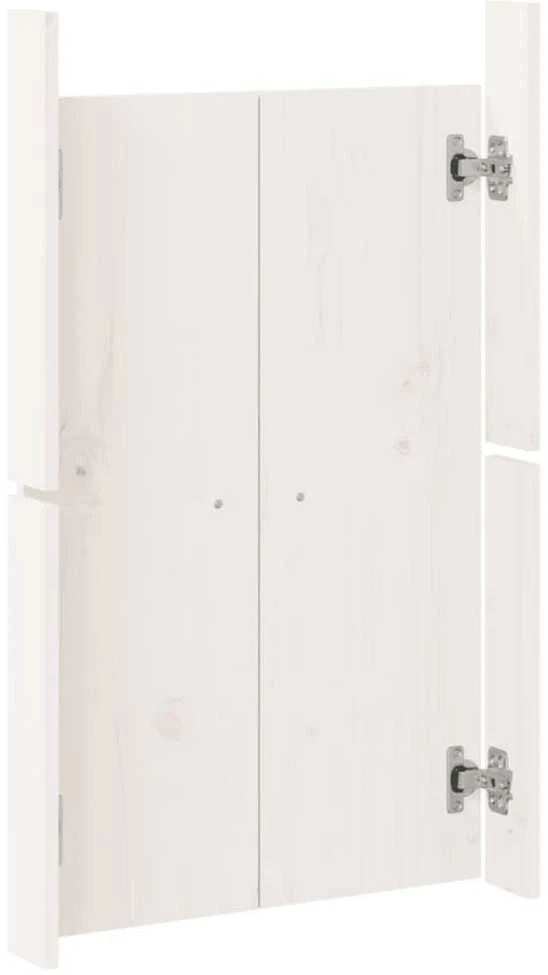 Lauko virtuvės durelės, baltos, 50x9x82cm, pušies masyvas