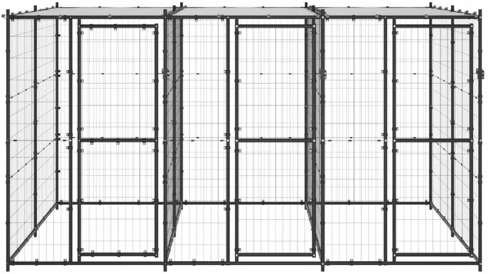Lauko voljeras šunims su stogu, plienas, 7,26m²