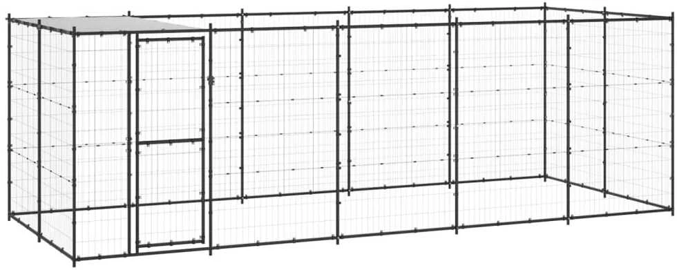 Lauko voljeras šunims su stogu, plienas, 12,1m²