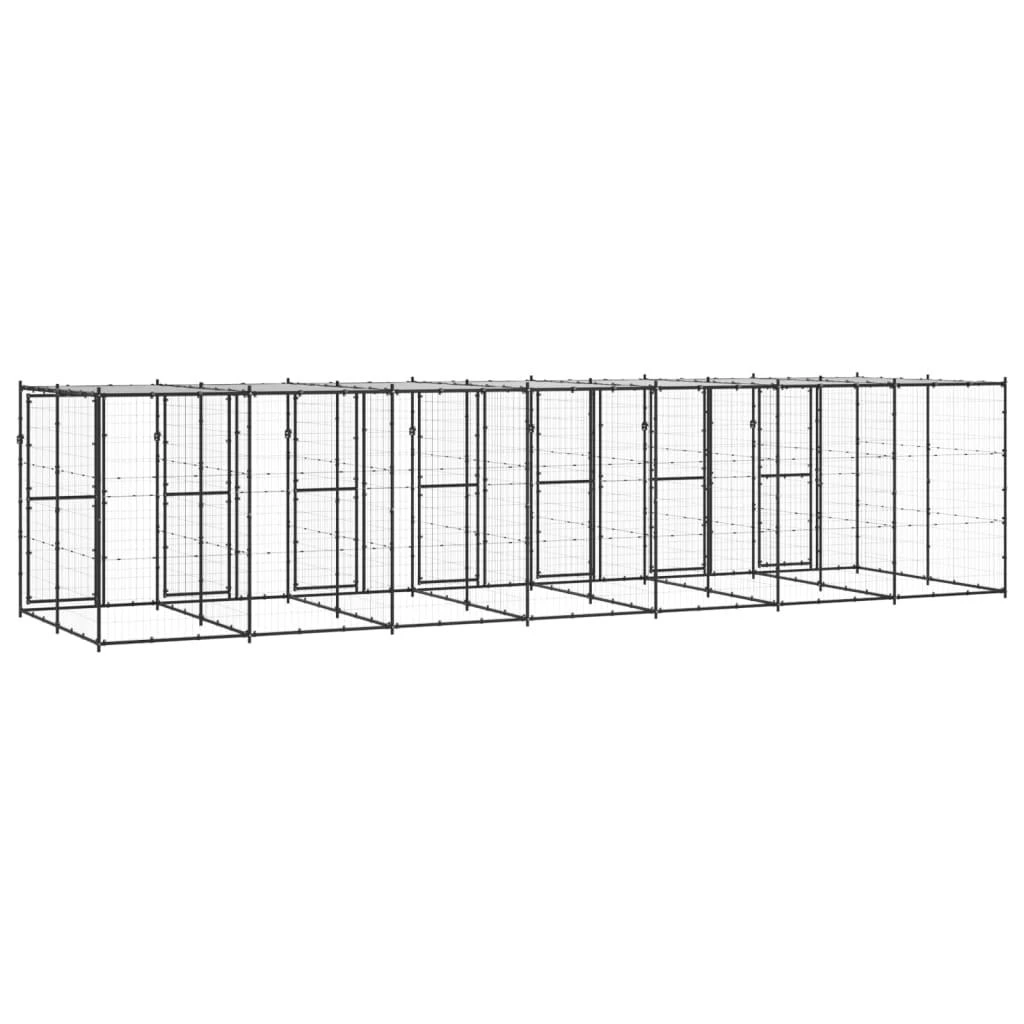 Lauko voljeras šunims su stogu, plienas, 16,94m²